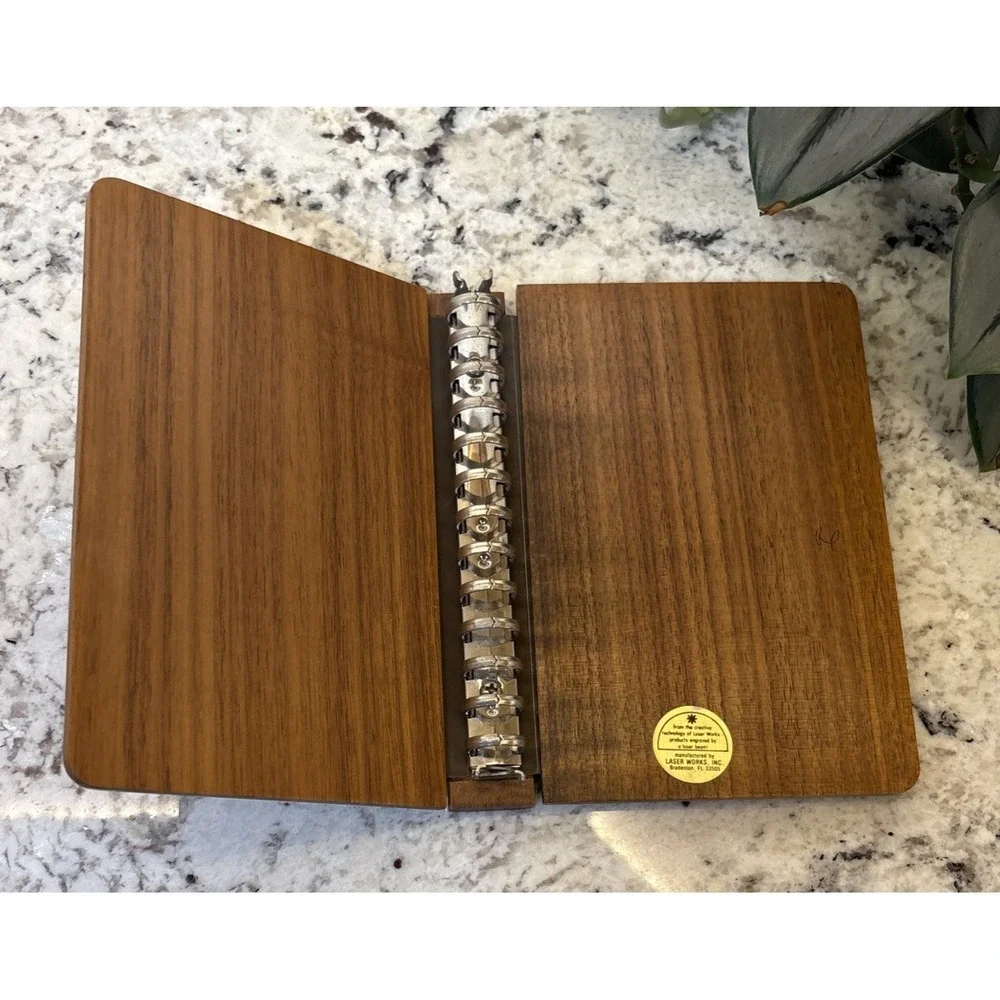 VTG Wooden Address Book 1928‎ Packard laser Engraved Laser Works Bradenton FL